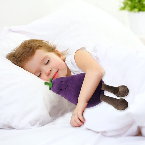 JOSON Creative Eggplant Plush Toys, 9-inch Mini Vegetable and Fruit Plush Dolls, Birthday Gifts for Boys and Girls, Home Decoration (Eggplant)