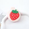 1Pc Travel Hair Brush with Mini Mirror - Portable Folding Round Massage Brush for Girls and Women, Strawberry Hair Care