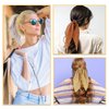 Tyqour 4Pcs Floral Hair Scarf Scrunchies Floral Hair Scarf with Long Ribbon Bow Scrunchies Boho Elastic Floral Bow Hair Ties Hair Accessories for Woman Girls