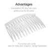 Lawie 20 Pack Clear Small Plastic Hair Side Comb With Long Teeth Thin Fine Gray Hair Pins White Mini Barrettes for Women Bridal Wedding Veil Decorative DIY Craft Headpiece French Twist Bun Accessories