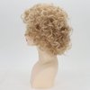 TISHINING Short Blonde Curly Wigs for White Women with Bangs Full Bouncy Curly Mixed Blonde Synthetic Short Hair Wigs for Women Natural Looking Heat Hair Replacemnet Wig