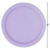 Unique Solid Round Dinner Paper Plates, 9", Lavender