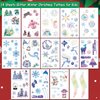 CHARLENT Glitter Winter Theme Temporary Tattoos for Kids - 14 Sheets Glitter Winter Christmas Snowflake Penguin Tattoos for Boys Girls Xmas Party Favors