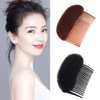 Ericotry 2Pcs (1 Black+1 Brown) Charming Bump It Up Volume Inserts Hair Comb Do Beehive Hair Stick Bun Maker Tool Hair Base Styling Accessories for Women Lady Girls