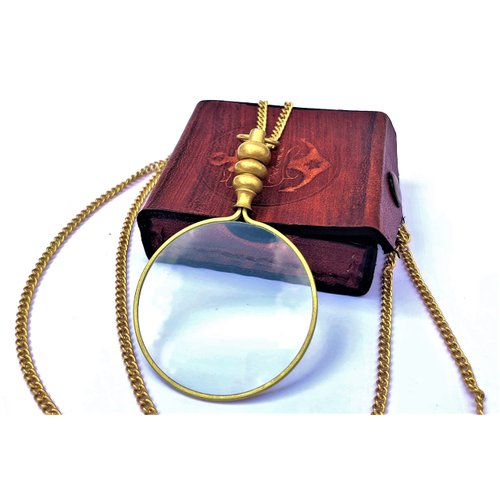 Arch Instruments 50Mm Brass Magnifying Glass A Beautiful Necklace Chain Library Reading Fine Print Zooming Increase Vision Jewelry