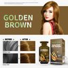 Herbishh Hair Color Shampoo 10 Sachet +1 Argan Hair Mask Pouch | 3 in 1 Hair Dye | PPD Free | Easy to Use | Gray Coverage | Travel Size | Available in 6 Colors | (Golden Brown)