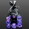 HAOMEJA Resin Dragon Eye DND Dice Set D&D 7 Pcs Resin Sharp Edge Role Playing Dice with Bag, Polyhedral Dungeons and Dragons Dice D20 D12 D10 D100 D8 D6 D4 (Purple & Eye Purple)