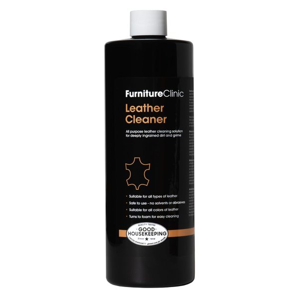 Furniture Clinic Leather Cleaner | Non-Toxic | Removes Dirt & Grime | All-Purpose Cleaning Solution for Couches, Car Seats, Purses, Shoes & Saddles | Restores All Leather Types | 17oz / 500ml