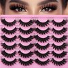 Lashes Fluffy Russian Strip Mink Lashes 18mm D Curl 12 Pairs Wispy Fake Eyelashes Natural Extension Fox Eye Lashes Pack by Yawamica