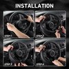 SEG Direct Car Steering Wheel Cover for Prius Civic 14" - 14 1/4", Black Microfiber Leather