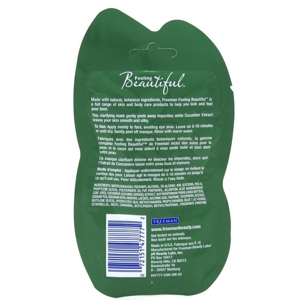 Freeman Facial Cucumber Peel-Off Mask Packette (6 Pieces)