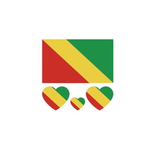 ZPDNURZL 10 Sheets Congo Flag Tattoos Stickers 40 Pcs Waterproof Sweat Sports National Flag Removable Fake Tattoos
