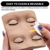 Pretty memory 2 Layer Lash Mannequin Head, with 2 Pairs Removable Lash Practice Eyelids, Realistic Eyelash Mannequin Head, Makeup Soft-Touch Rubber Lash Tech Supplies for Practice Training