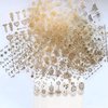 NAIL ANGEL 24 Sheets Nail Art Adhesive Gold Color Sticker Sheets Moon Star Universal Flower Shapes Sticker Sheets Nail Art Deco 10057