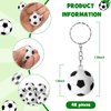 48 Pcs Soccer Keychains Soccer Stress Ball Soccer Party Favors Mini Stress Balls Pendant for School Carnival Reward Party Bag Gift Fillers Stress Relieve
