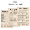 40th Birthday Party Games, Set of 3 Activities for 10 Guests, Born in 1984 Games Bundle, Birthday Party Supplies for Adults, Pack of 30 Cards