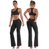 BUBBLELIME 29"/31"/33"/35" 4 Styles Women's Bootcut Yoga Pants Tummy Control - Back Pockets_Black M_35" Inseam