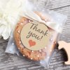 FLYTT Self Adhesive Cookie Bags Treat Bags, Resealable Cellophane Bags, White Polka Dot Individual Cookie Bags with Thank You Stickers for Gift Giving (3.9''x3.9'', 100 Pcs)