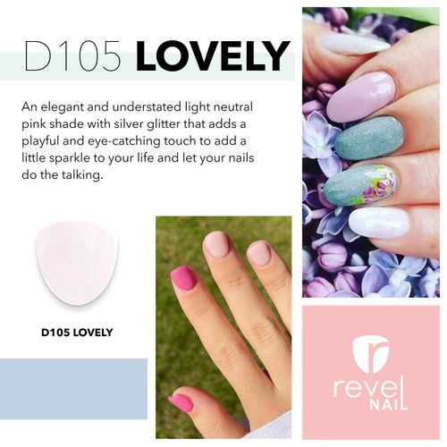 Revel Nail Dip Powder - Pink Powder Dip Nail Polish, Chip Resistant Dip Nail Powder with Vitamin E and Calcium, DIY Manicure, Lovely