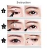 Pinkiou 2 in 1 Double-headed Liquid Eyeliner Pen Stamp Super Slim Gel Felt Tip High Pigment Black Waterproof Smudgeproof Long Lasting Makeup Tool(Heart)