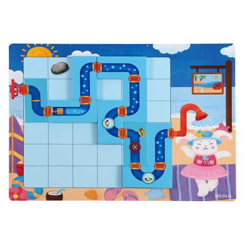 lewabov Match Pipe Puzzle Board Game,with Game Cards（30PCS）,New Sequence Board Game,Mind Game,Strategy Board Games,nnovative Wooden Blocks Puzzle for Adults,Toddlers and Kids Ages 5+(2 Puzzles).