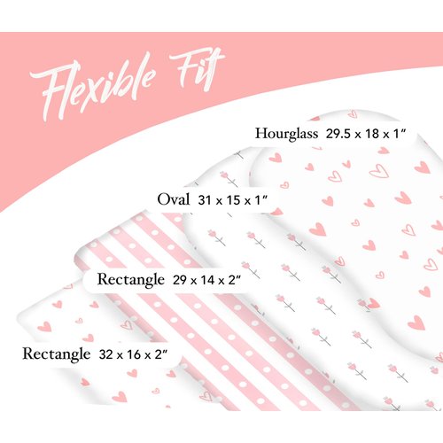 100% Organic Cotton Fitted Bassinet Sheets Fits Halo, Snoo, Uppababy, Ingenuity, Graco, Baby Trend, and All Other Standard Size Bassinets. 3 Pk