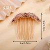 Aimimier Flower Crystal French Hair Comb Sparkling Rhinestone Gem Side Combs Long Teeth Hair Piece Wedding Hair Accessories for Women Girls(Purple)