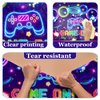 Pymurod 3pcs Video Game Table Cloth Game On Neon Gaming Birthday Tablecloths for Kids Boys Girls Video Game Party Decorations Favors Gaming Party Table Covers Supplies