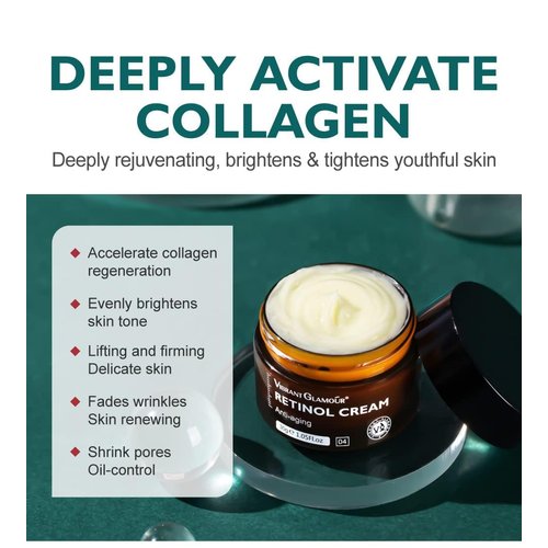 Retinol Anti Aging Face Cream & Essence, Vibrant Glamour Aging, Vibrant Glamour Retinol Cream Anti Aging, Vibrant Glamour Retinol Cream, Anti-aging Firming Serum, (Cream), 3.0 Ounce (3 PCS)