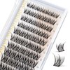 BEFER Lash Clusters, 72 Pcs D Curl Eyelash Clusters Super Fluffy Lightweight Individual Lashes 8-16MM Cluster Eyelash Extensions Soft Comfortable Wispy Natural Lashes DIY At Home(Mermaid,FD34)