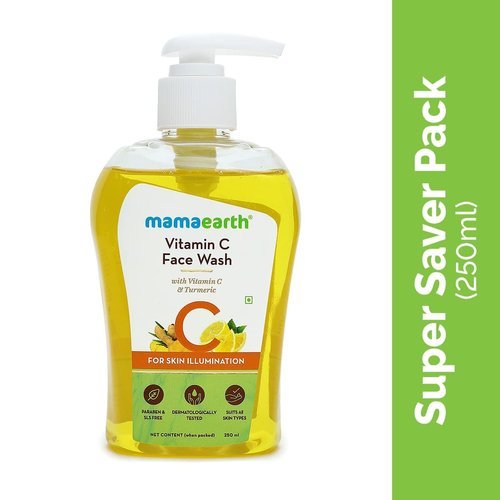 MAMAEARTH Vitamin C Face Wash with Vitamin C and Turmeric for Skin Illumination - 250ml