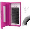 LIORE LASH Easy Fan Cashmere Volume Eyelash Extensions C D L M Curl, 3D Premade, 0.07-0.10, Super Matte Black Individual Lashes Extension Mix Tray 7-15mm (W 3D 0.07)