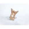 Generic Small mini rose gold heart shaped hair claw clip with crystals