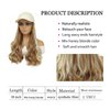 Yunkang Hat Wig Baseball Cap With Long Wavy Ends Straight Hair Extensions Attached Heat Resistant Synthetic Fiber Hair Replacement Wigs in Hat for Woman Girls (MHoney blonde, 18inch)