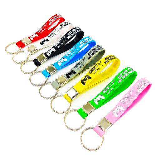 OriniPlay 24 Video Game Party Rubber Keychains Game Handle Birthday Party Supplies Decorations Prize Goodie Bag Favors Keychain