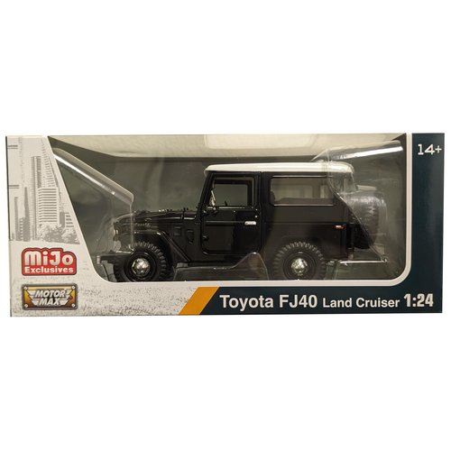 FJ40 Land Cruiser Black with White Top 1/24 Diecast Model Car by Motormax 79323BK