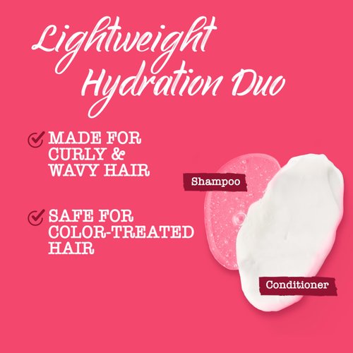 Maui Moisture Lightweight Hydration + Hibiscus Water Shampoo, Moisturizing Shampoo Softens & Quenches Wavy & Curly Hair with Aloe Vera, Vegan & Sulfate-Free Surfactants, 25.4 fl. oz