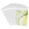 Golden State Art, Pack of 100, Resealable Adhesive Clear Bags with Flap - Fit for 5x7 Mat Matting and Art Prints - Bag Size: 5 1/4 x 7 1/8 in