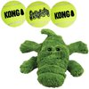 KONG Cozie Ali Alligator & SqueakAir Balls (3 Pack) - Dog Fetch & Chew Toys for Fun - Soft Toy Alligator for Indoor Play - Durable Dog Toy Balls for Outdoor Play - for Small Dogs