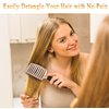 KTKUDY Detangling Brush Getting Knots Out without Pain - Boar Bristles Hair Brush Make Hair Shiny & Healthier Vented Detangler Brush for Women Men Kids Wet and Dry Hair (Gold & Green)