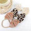 YanJie Velvet Baby Girl Bows Headband Leopard Baby Hair Bows Newborn Handmade Baby Headbands Nylon Hairbands Hair Accessories for Infant Toddlers Kids(4.5 leopard Beige Khaki)