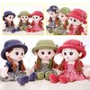 ikasus Plush Baby Doll Girl with Clothes, 13.7 Plush Stuffed Princess Dress Up Doll Plush Toy with Hat Princess Skirt, Cute Sweetheart Rag Doll Cozy Cuddle Soft Baby Girl Doll for Kids Babies Green