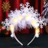 BARTOSI Light Up Christmas Snowflake Headband Xmas Headbands LED Snowflakes Hair Band Christmas Hair Accessories for Women