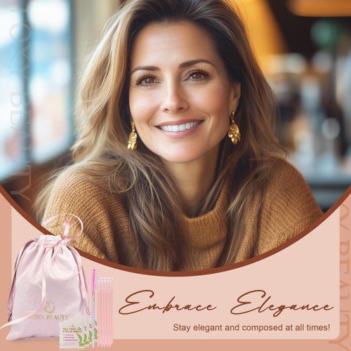 Lash Clusters Kit with Bond and Seal Brown Lash Clusters For Mature Eyes Lash Extension Kit with Eyelid Wipes Brush Eyelash Extension Kit with Drawstring Bag Eyelash Clusters Gift Set For Women