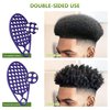 KOUPA Magic Silicone Curly Hair Brush, One Piece Twist Curl Comb for Afro Curls, Washable Hair Tool for Men Women, Purple, 2 Pieces