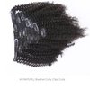 Afro Kinky Curly Clip in Human Remy Hair Extensions Brazilian Curly Clips Hair Extensions 4B 4C 8A Virgin Thick Natural Black Color Clip on For Black Women 10-22 inch (12 inch, AC #1B)