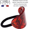 Camila Paris CP2968 French Hair Ponytail Holders Ties, Oval, Handmade, Red, Strong Hold Grip Elastic Band Hair Clips for Women, No Slip Soft Flexible Styling Girls Hair Accessories, Made in France
