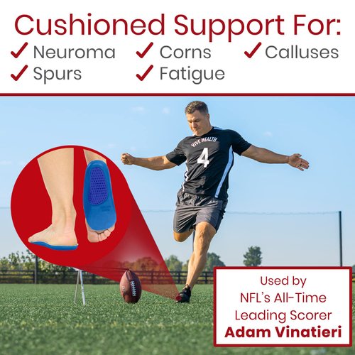 Envelop Gel Insoles for Women, Men & Flat Feet - 3/4 Arch Support Insoles for Plantar Fasciitis, Orthotic Shoe Insoles for Foot Pain Relief