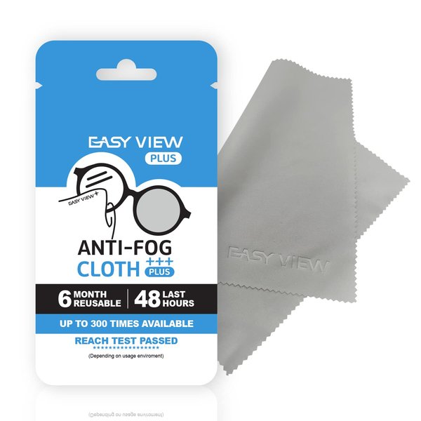 EASY VIEW+ Anti-Fog Microfiber Cloth- For Glasses Goggles Motorcycle Helmet Camera Lens