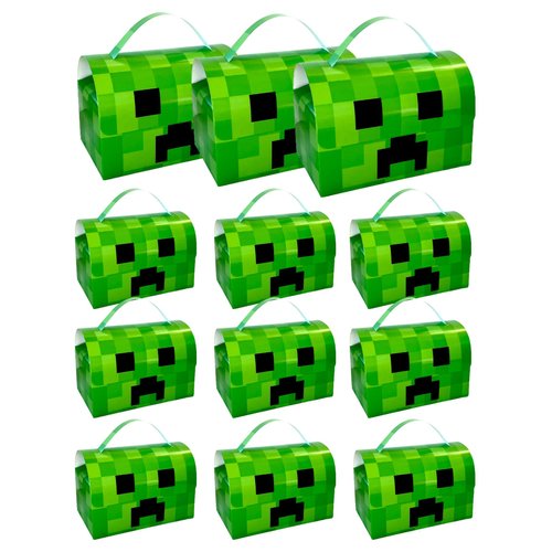 Jayd products, Mining Party Favor Box, (12 Pack) Miner Pixel Video Game Birthday Party Supplies